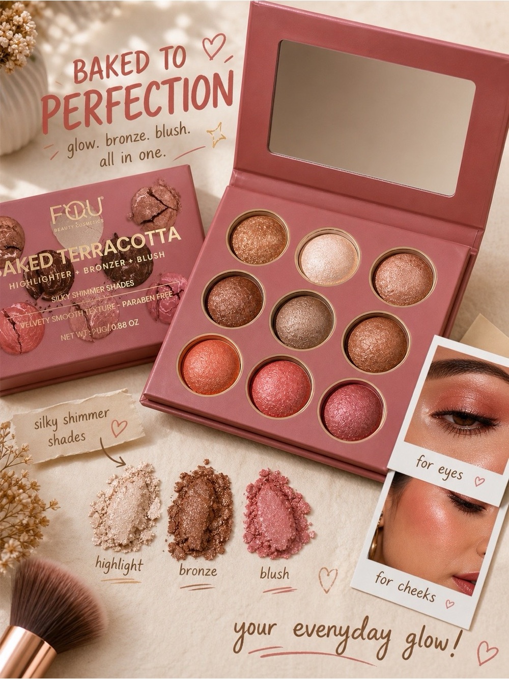 💖 All-in-One Glow Palette – Baked Terracotta (NEW) - Picture 1 of 4